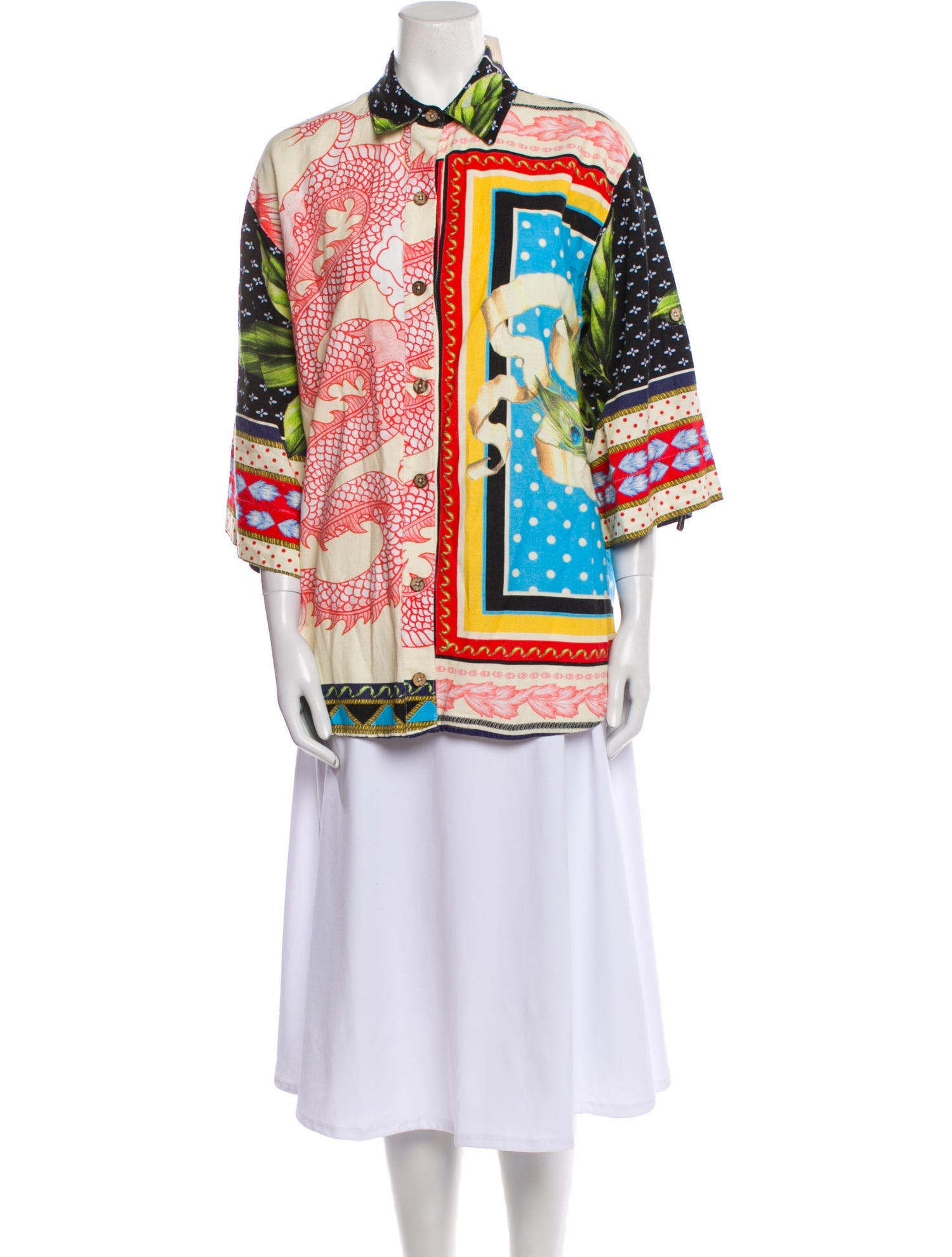 Agua Bendita Printed Mock Neck Tunic