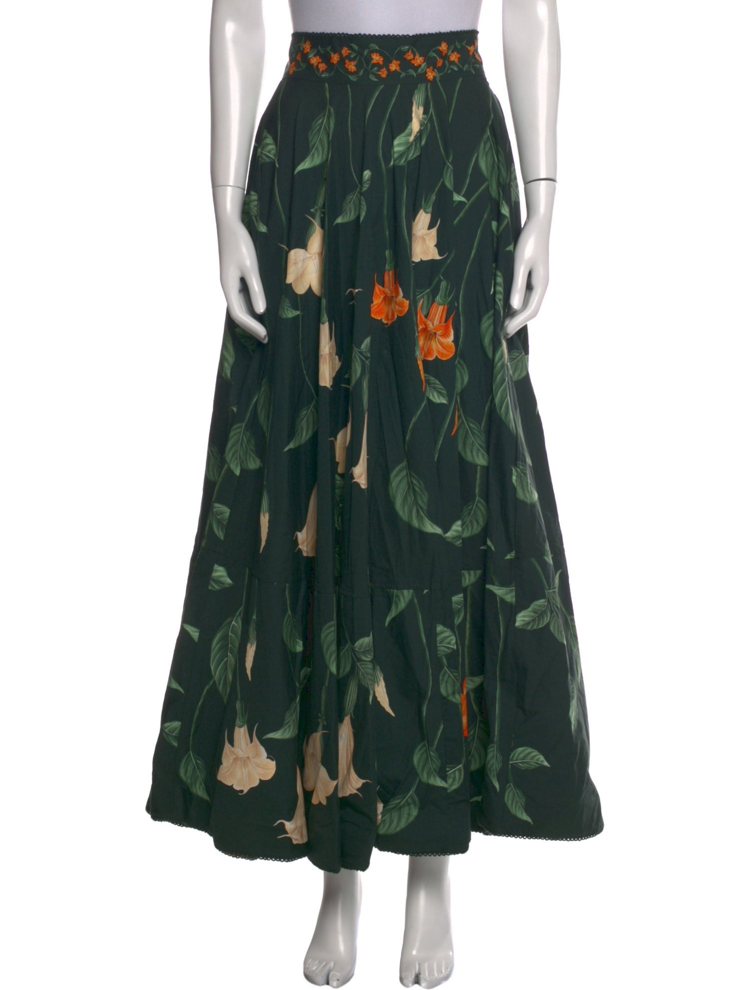 Agua Bendita Floral Print Midi Length Skirt w/ Tags