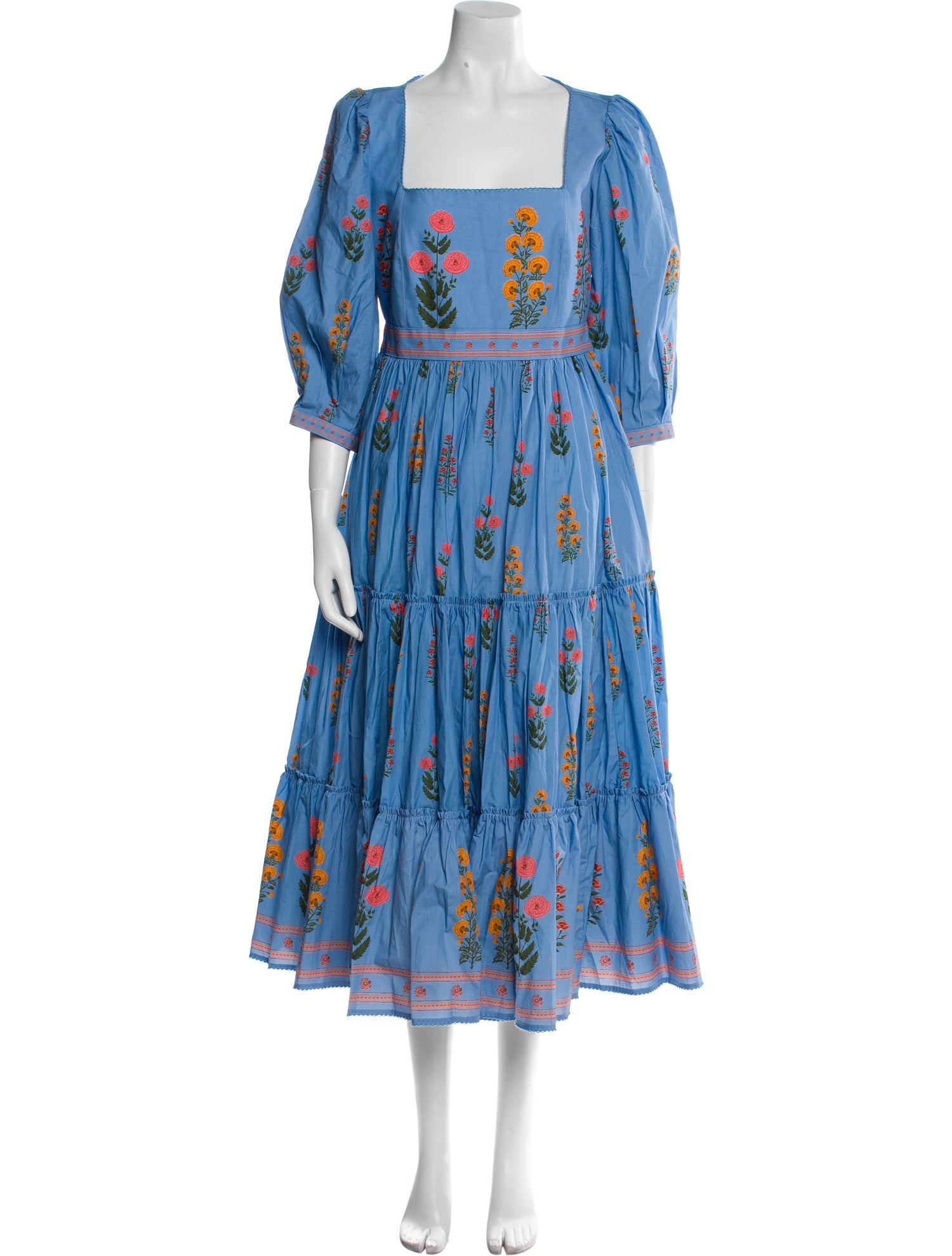 Agua Bendita Floral Print Long Dress