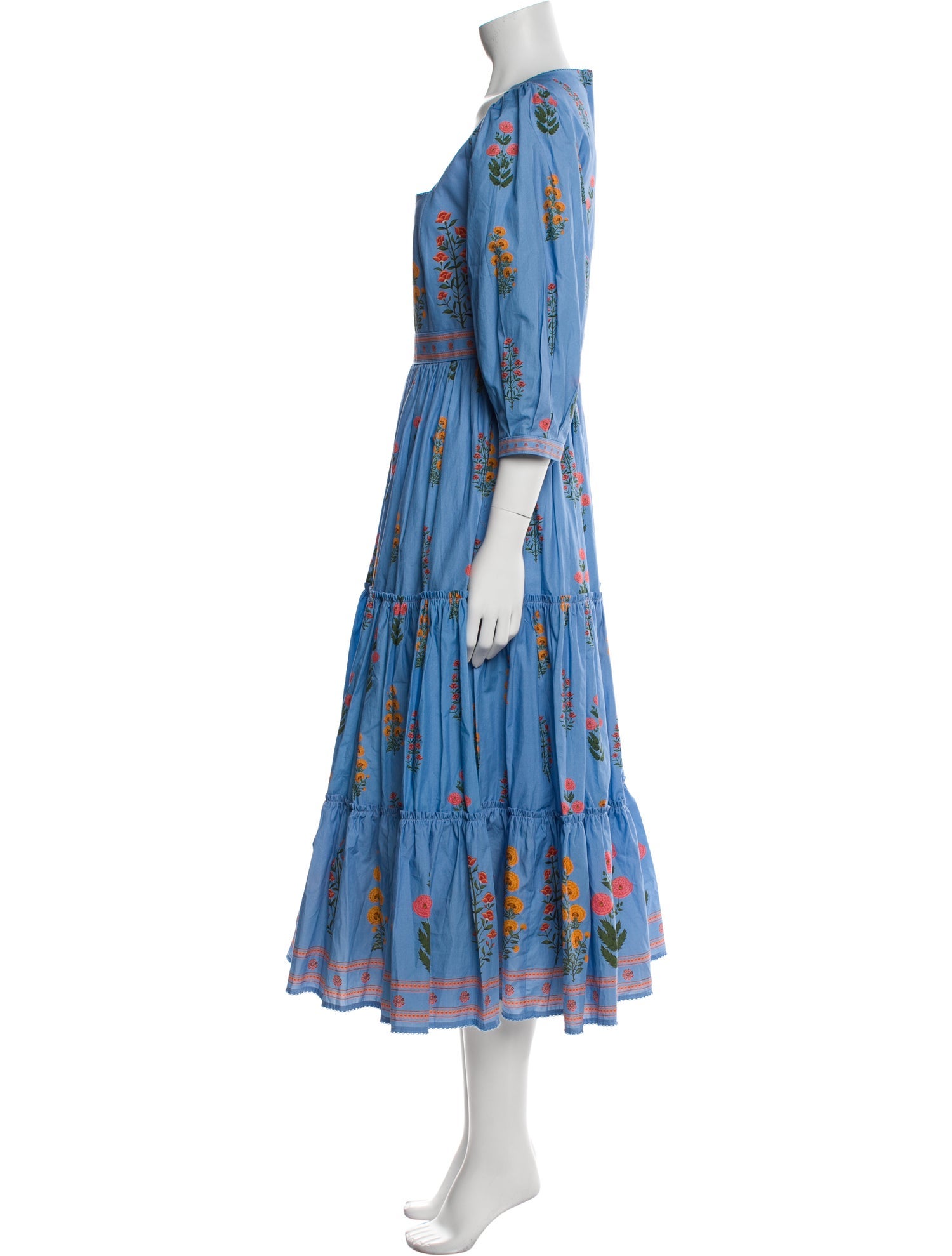 Agua Bendita Floral Print Long Dress