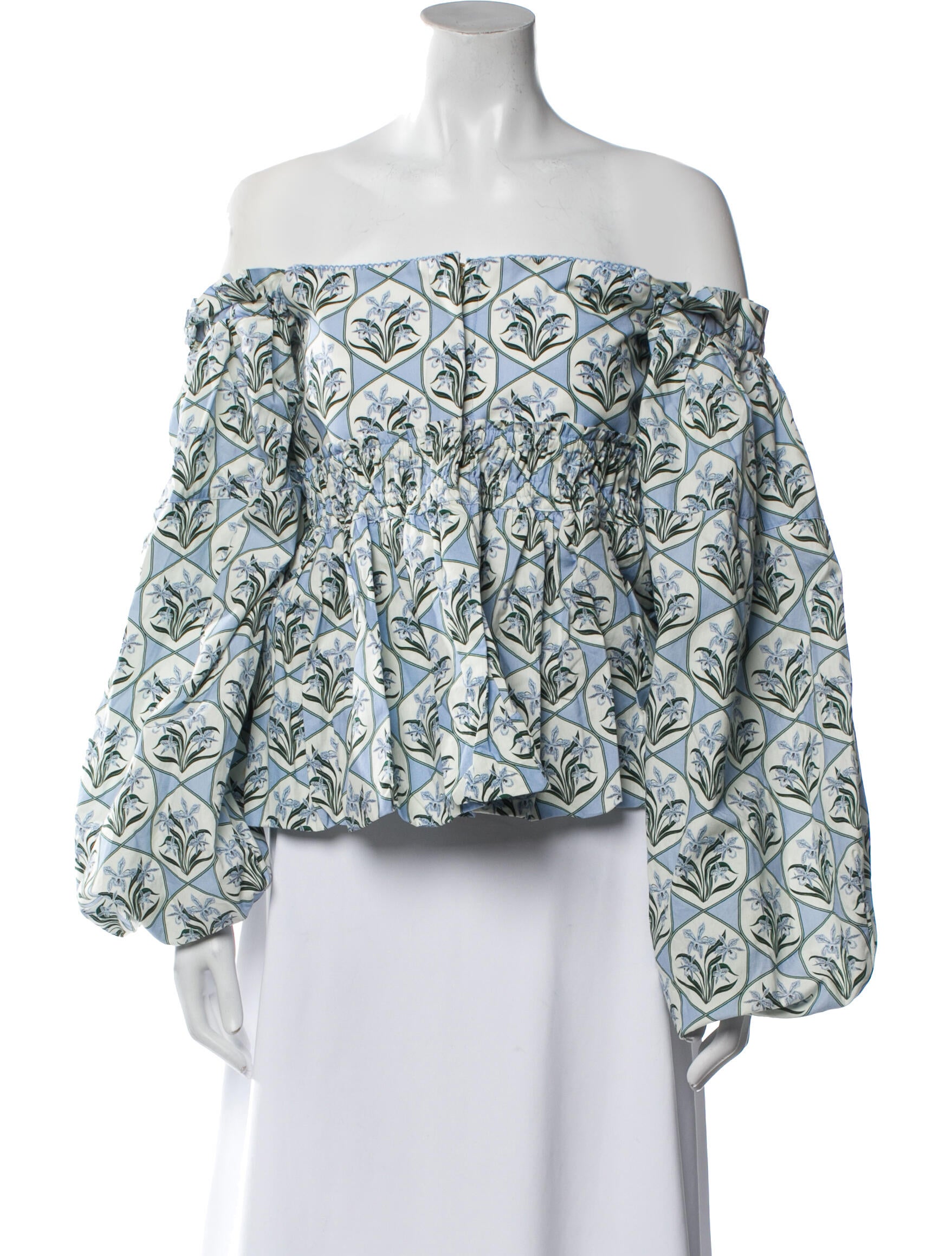 Agua Bendita Paisley Print Off-The-Shoulder Blouse