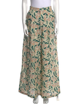 Agua Bendita Linen Wide Leg Pants