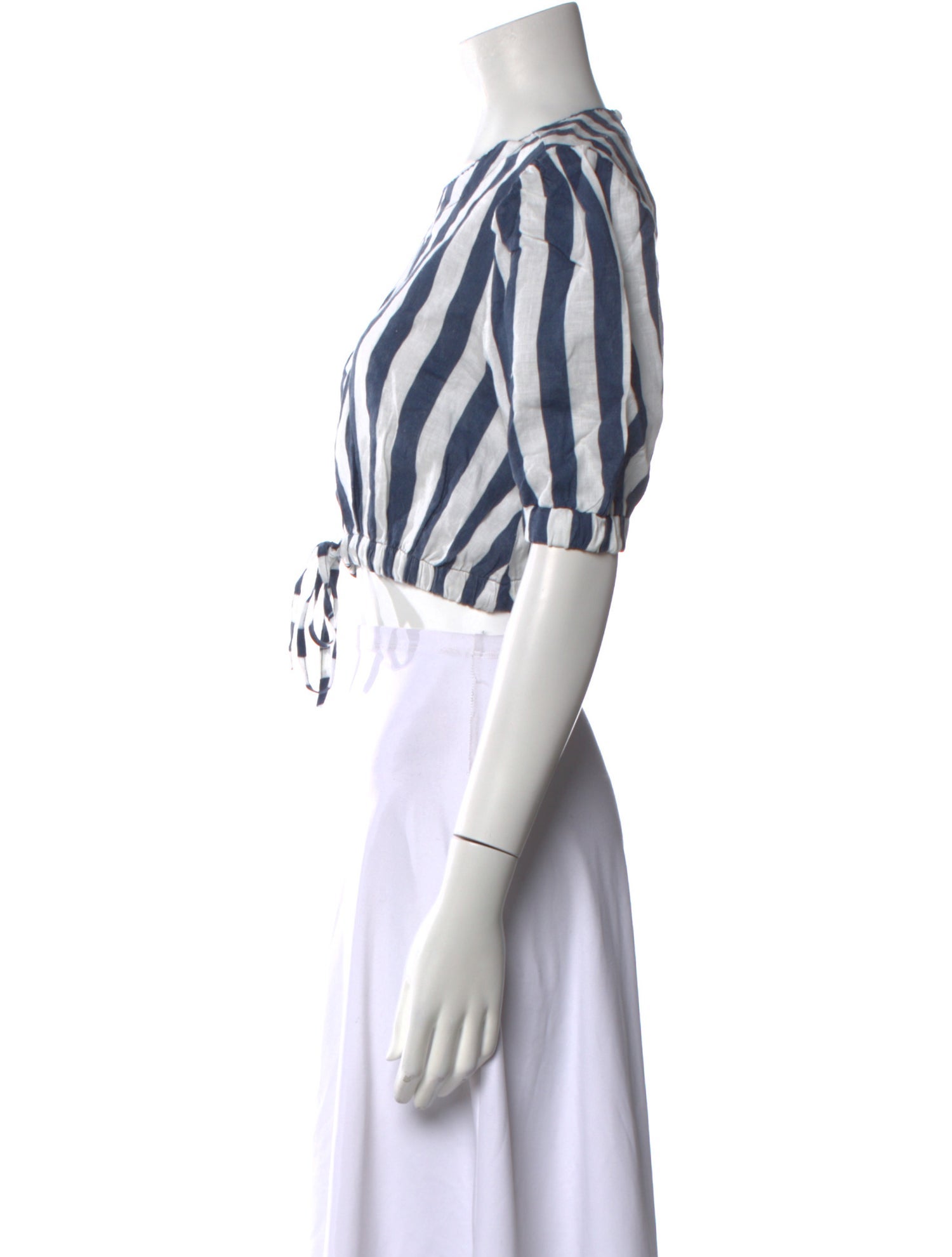 Agua Bendita Linen Striped Crop Top