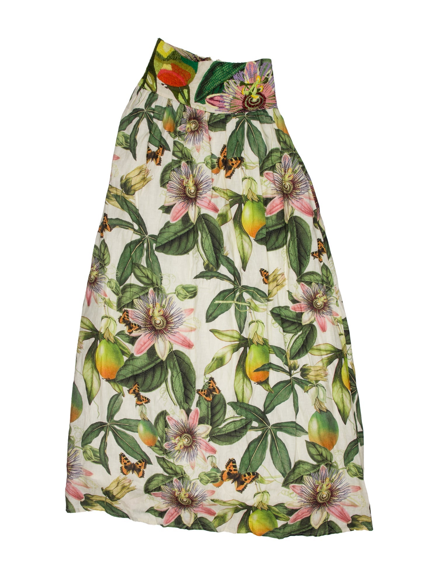Agua Bendita Floral Print Long Skirt