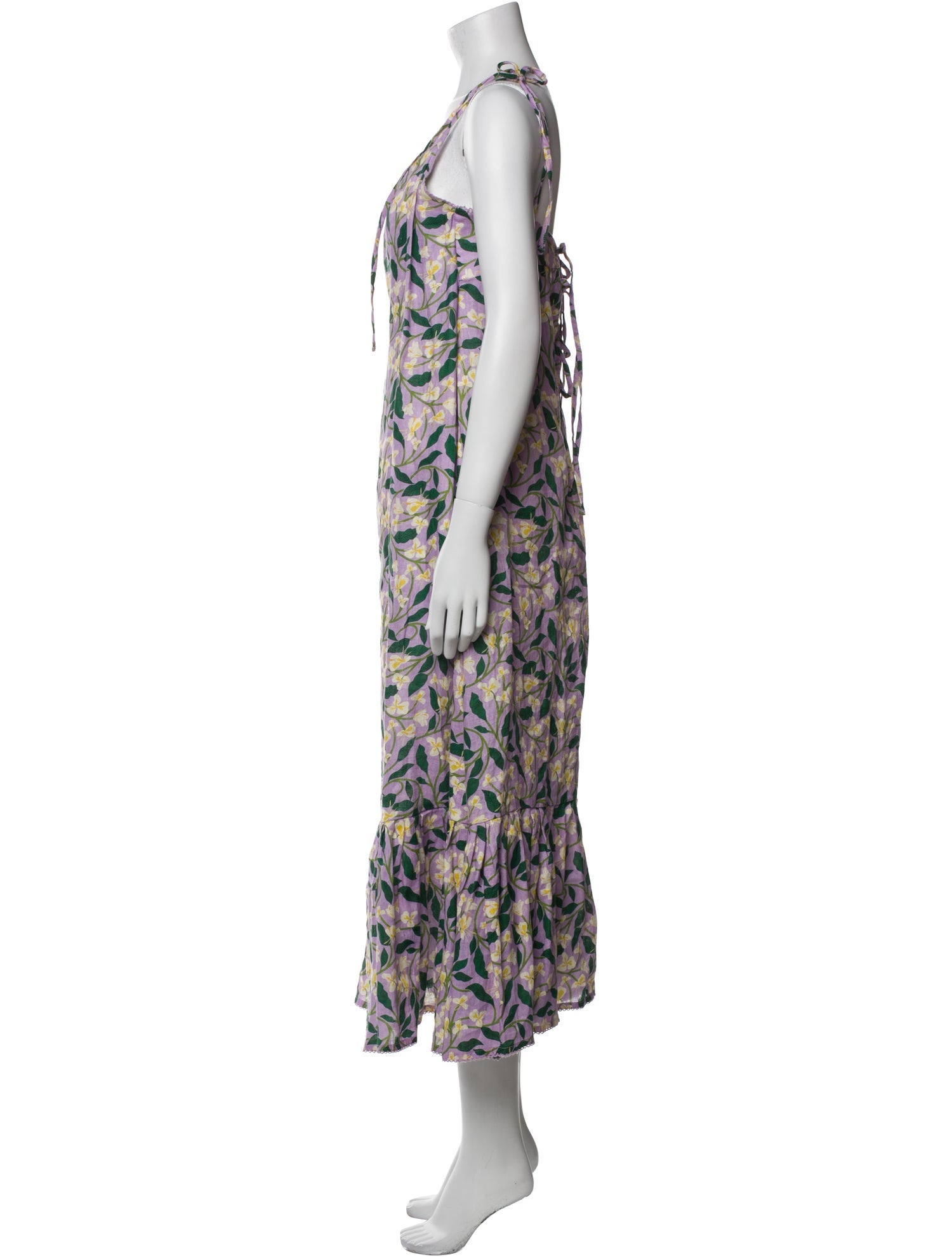 Agua Bendita Linen Midi Length Dress