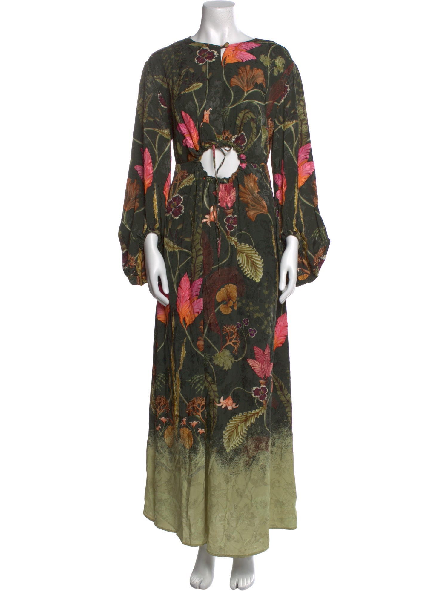 Agua Bendita Floral Print Long Dress