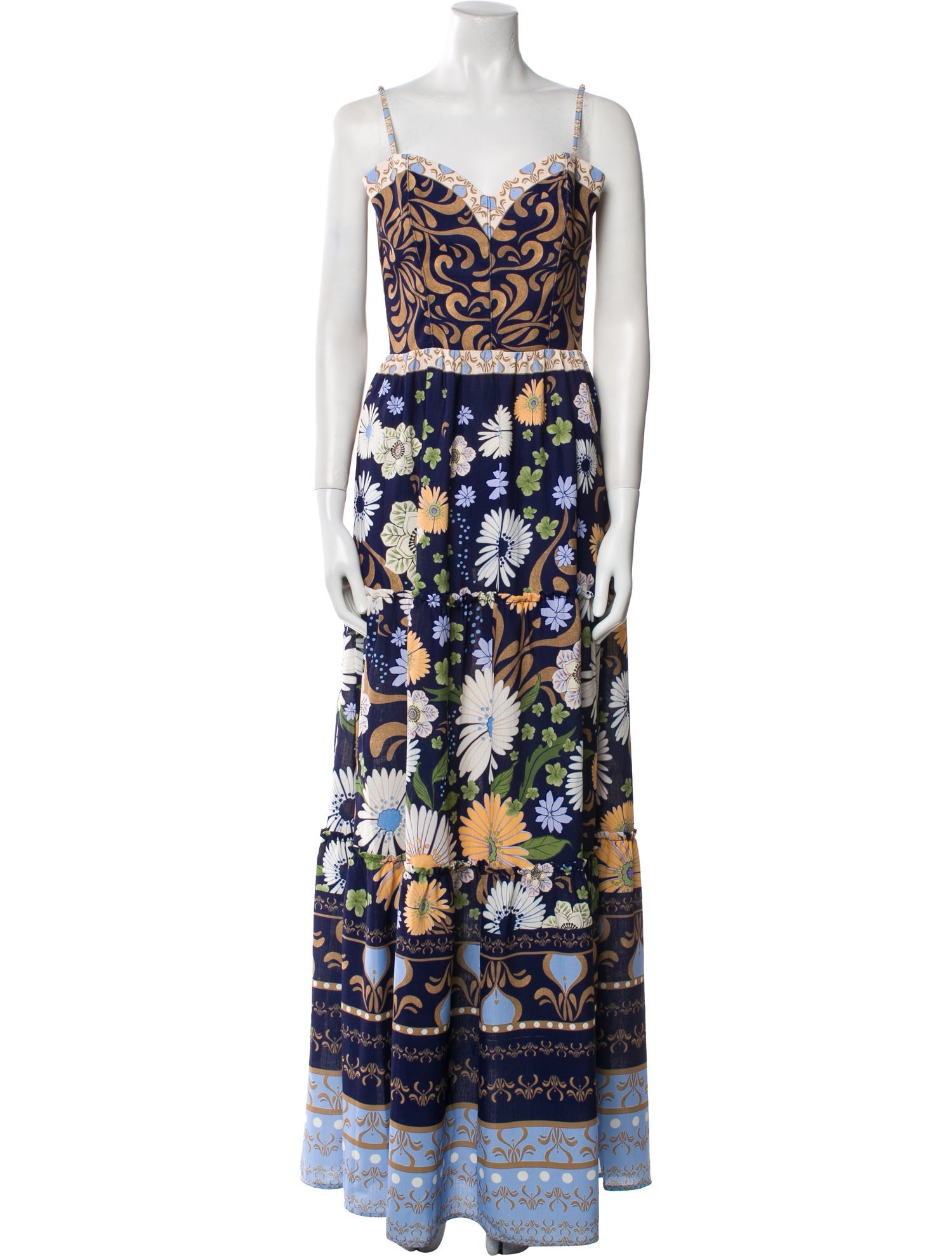 Agua Bendita Floral Print Long Dress w/ Tags