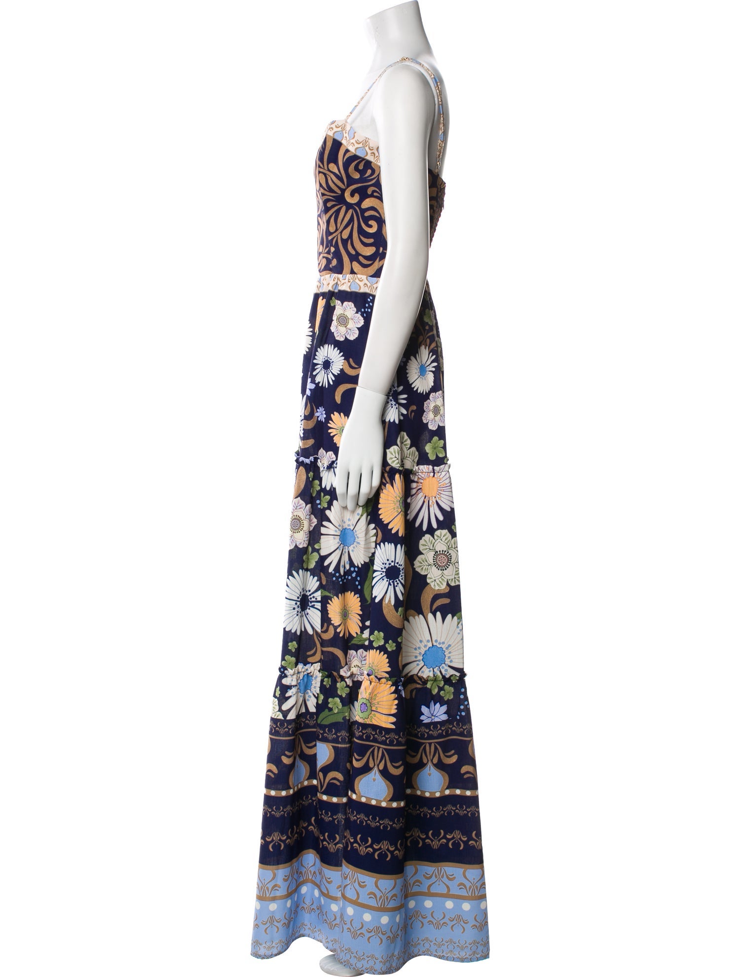 Agua Bendita Floral Print Long Dress w/ Tags