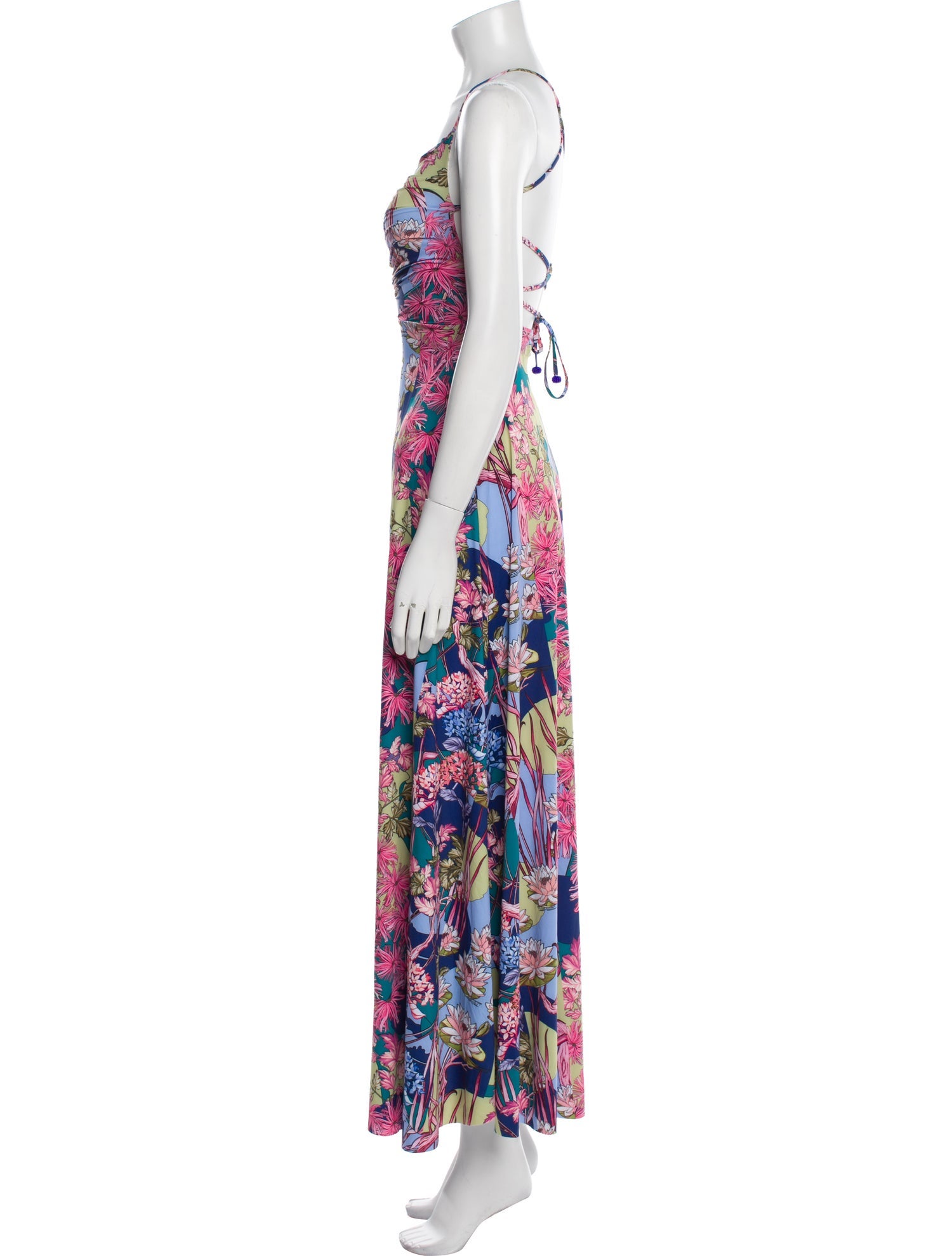 Agua Bendita Floral Print Long Dress w/ Tags
