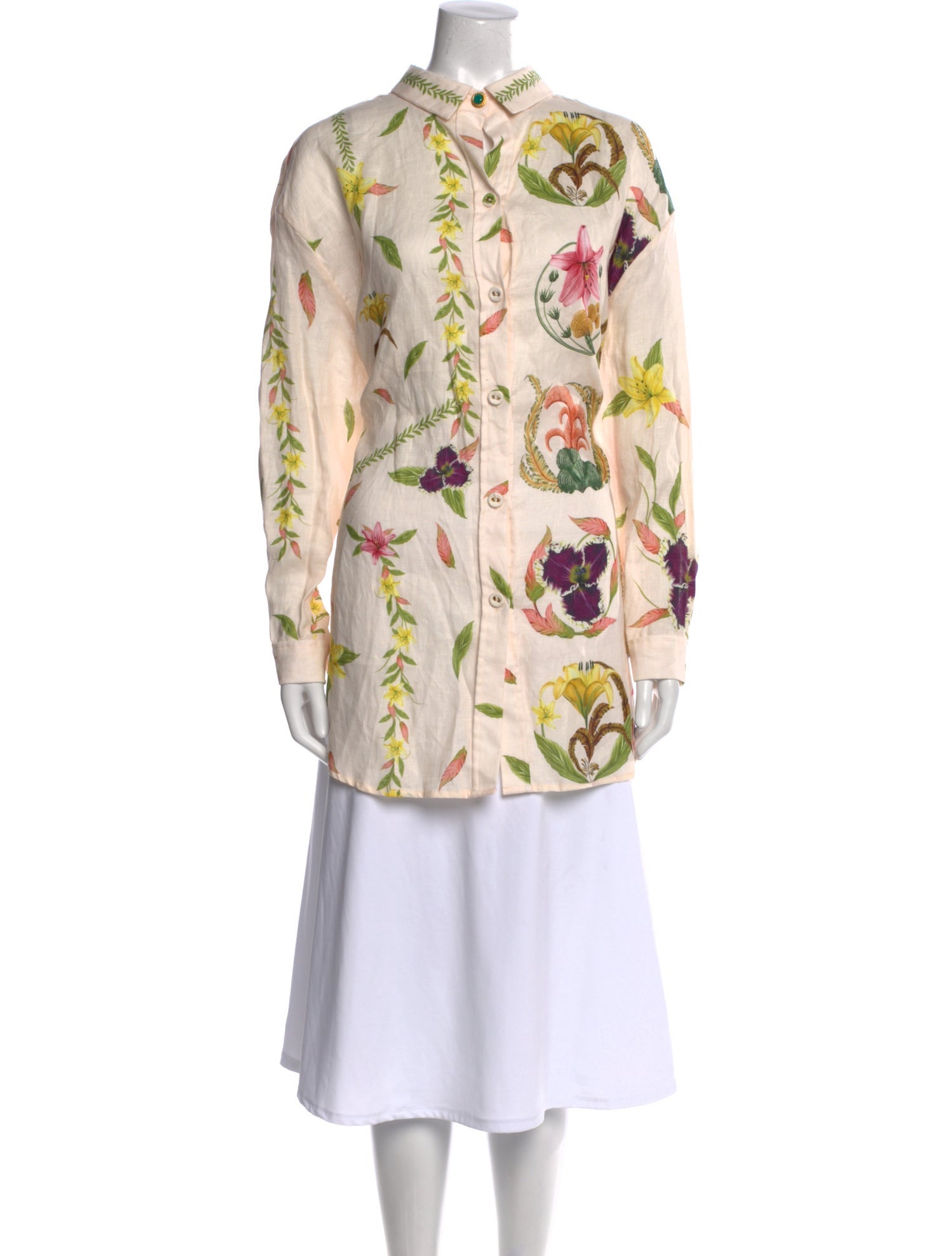 Agua Bendita Linen Printed Tunic w/ Tags