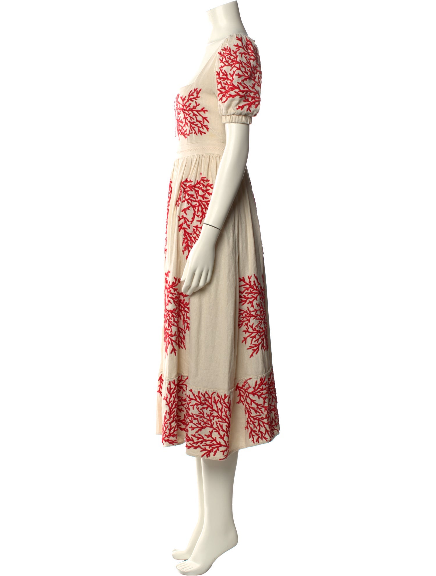 Agua Bendita Linen Midi Length Dress