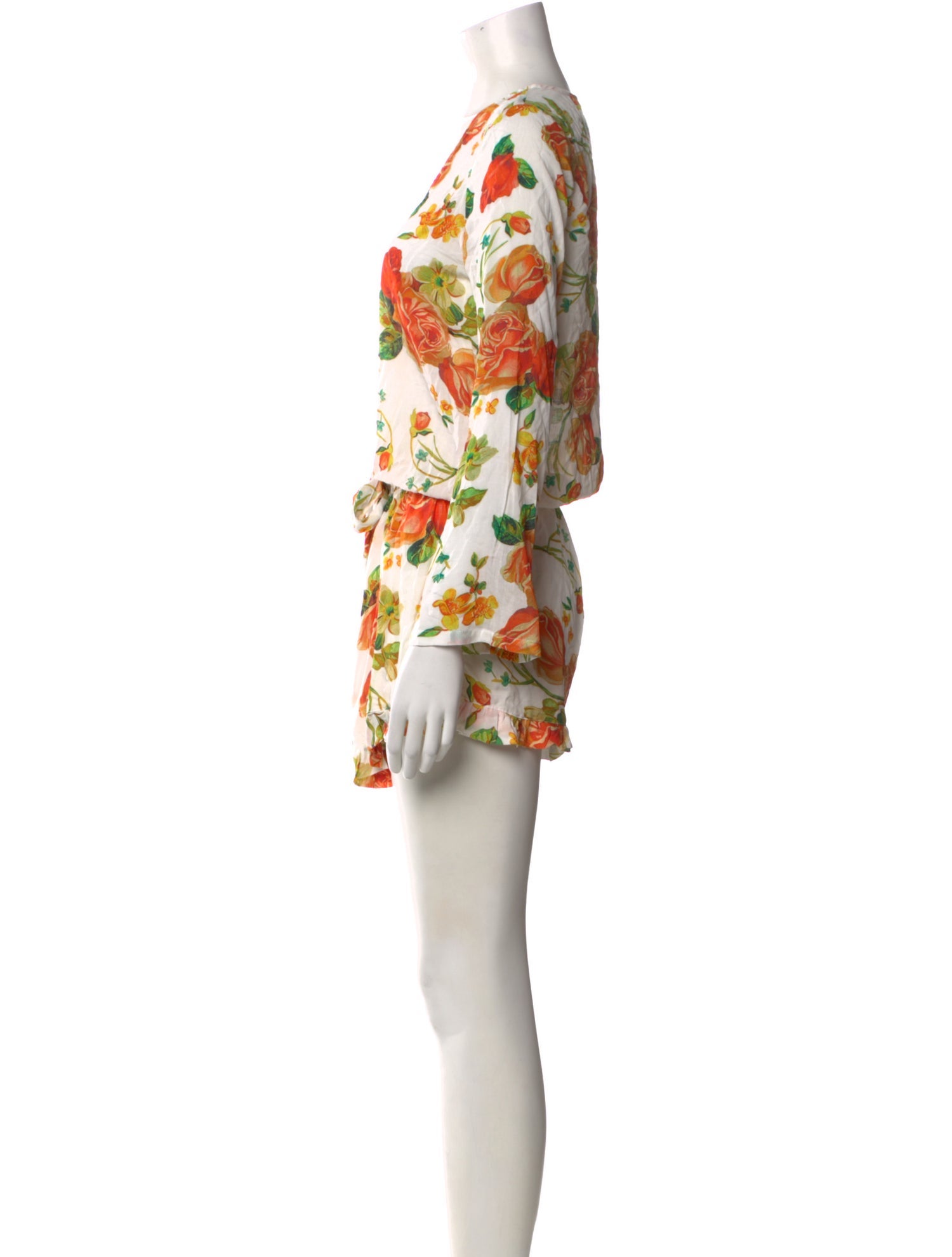 Agua Bendita Floral Print V-Neck Romper