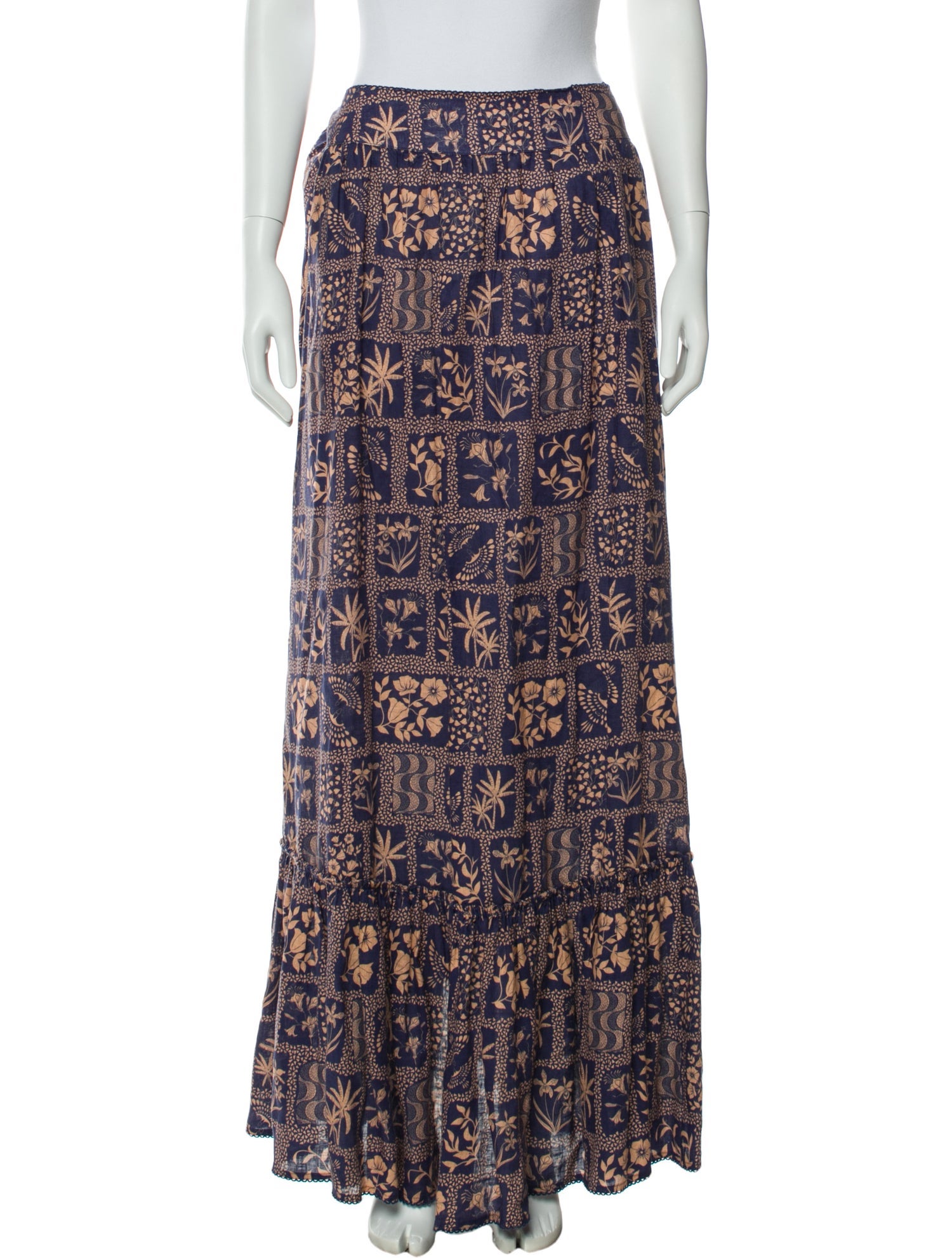 Agua Bendita Linen Long Skirt