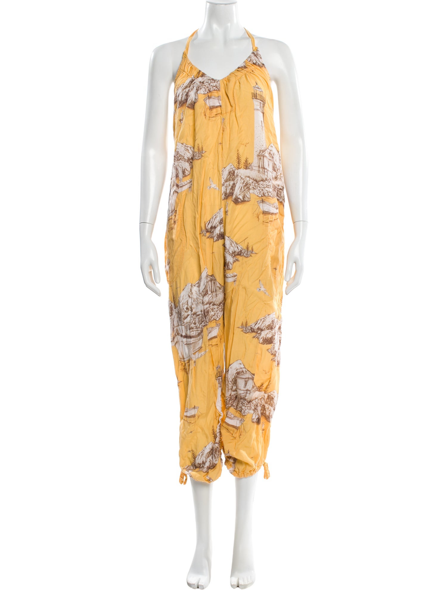 Agua Bendita Printed Halterneck Jumpsuit