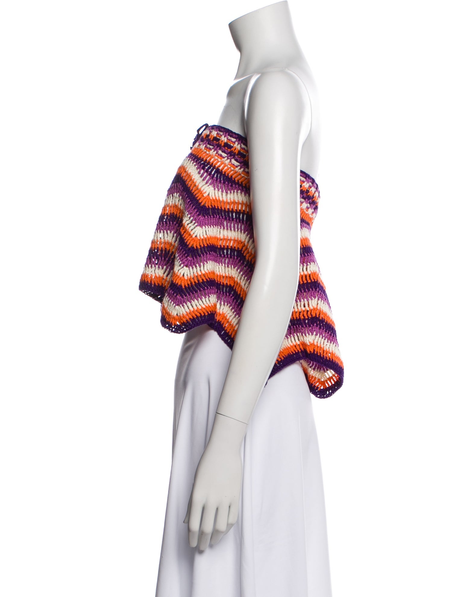Agua Bendita Striped One-Shoulder Sweater w/ Tags