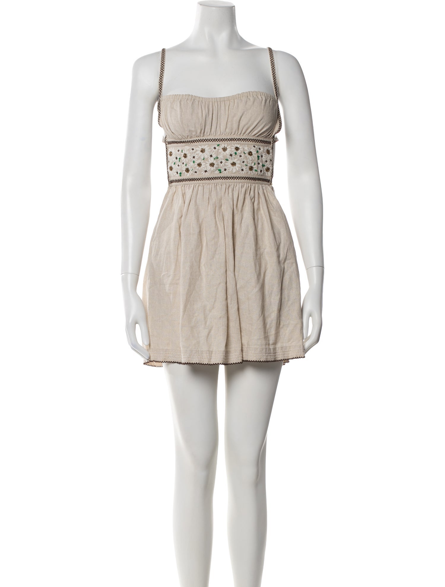 Agua Bendita Linen Mini Dress