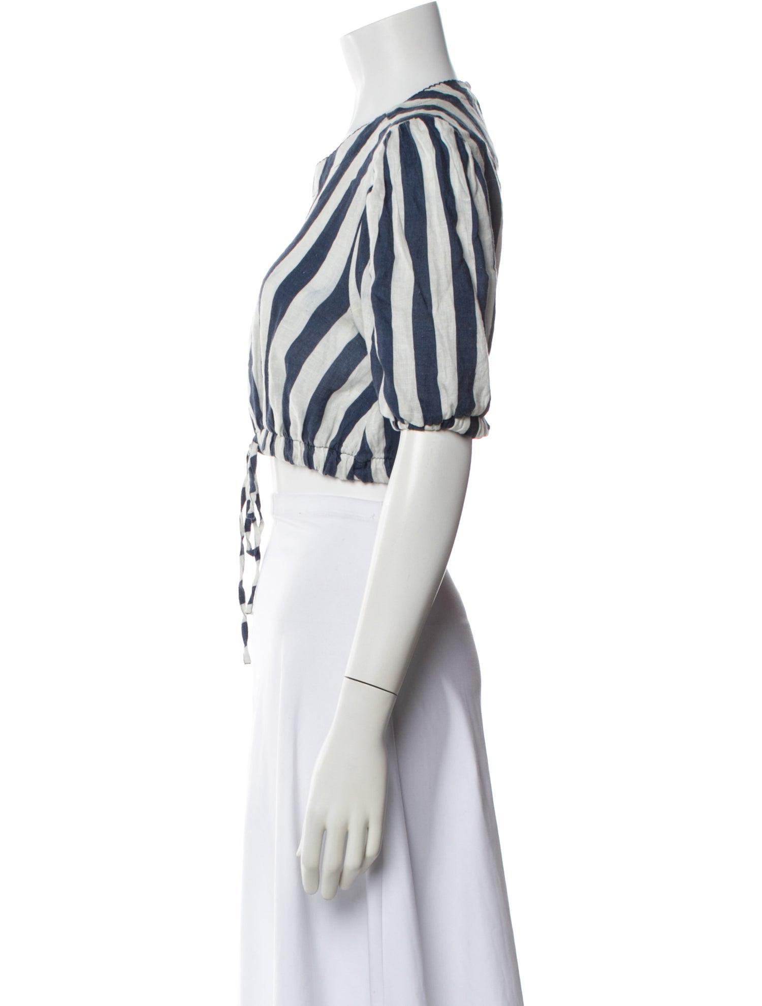 Agua Bendita Linen Striped Crop Top