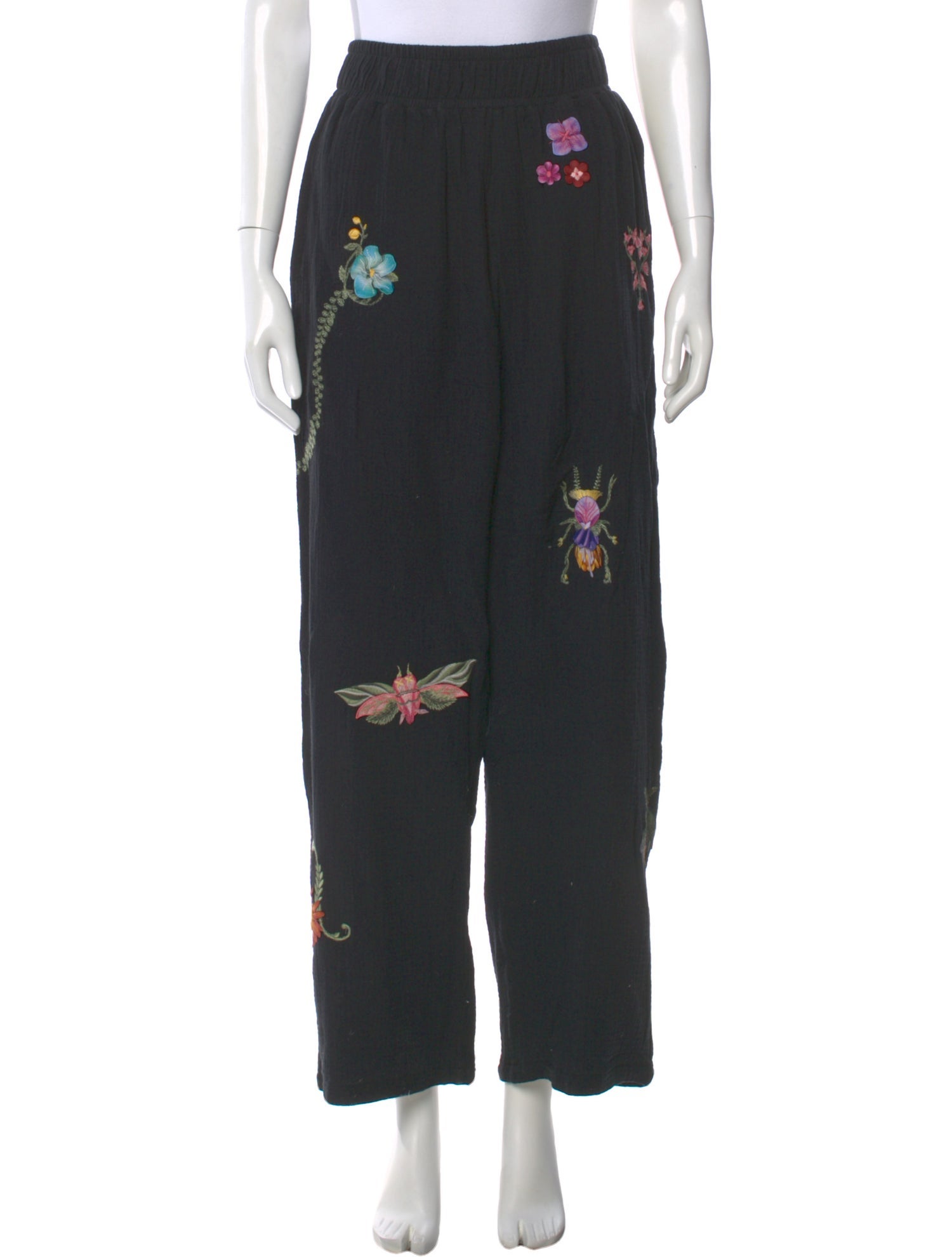 Agua Bendita Floral Print Wide Leg Pants