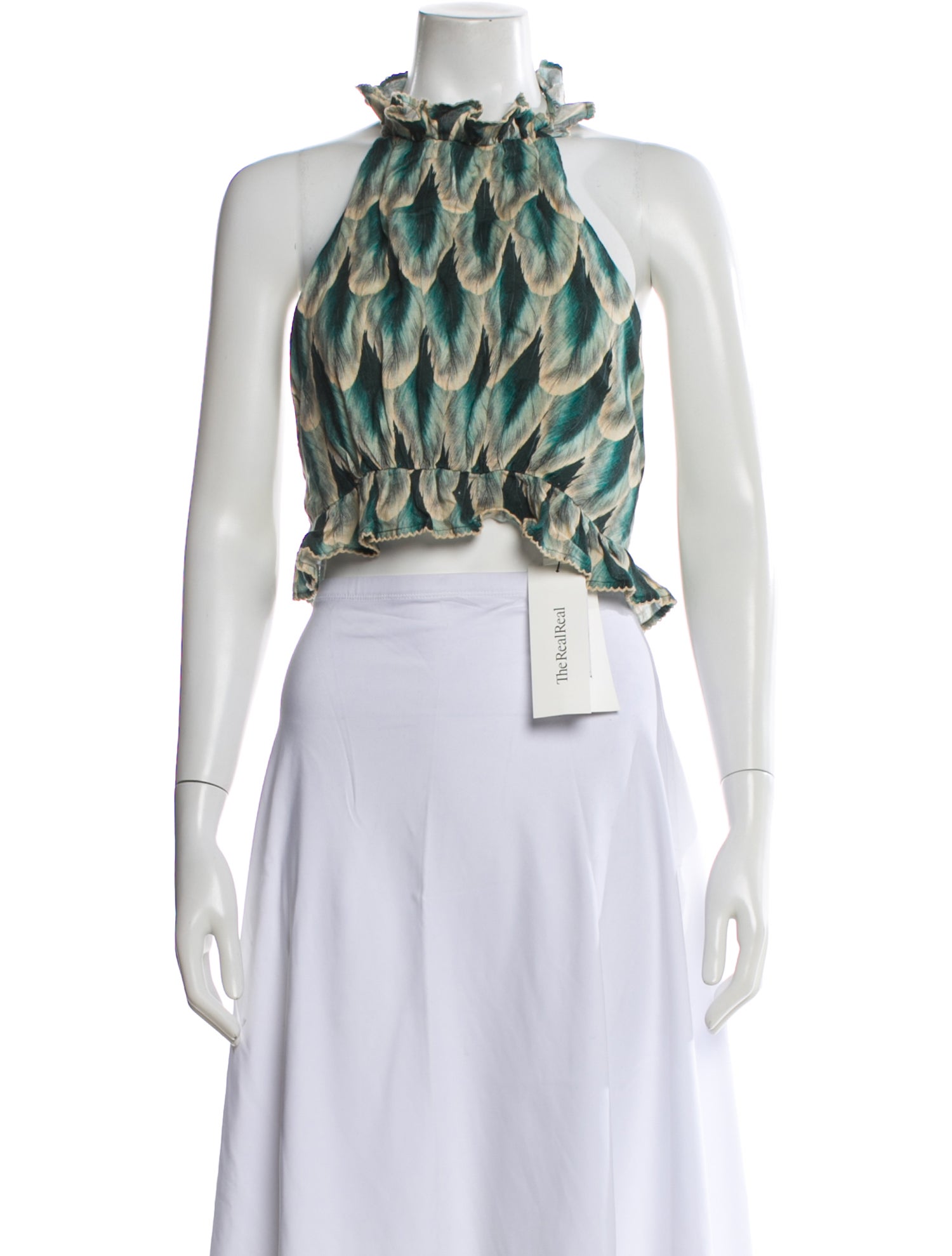 Agua Bendita Linen Patterned Top