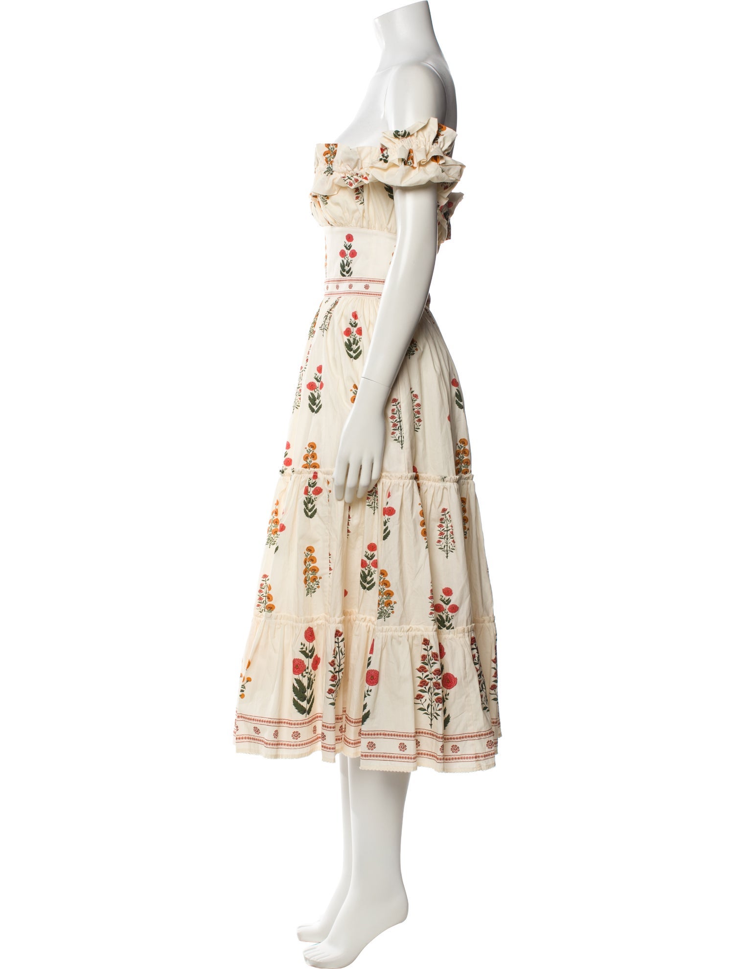 Agua Bendita Floral Print Midi Length Dress