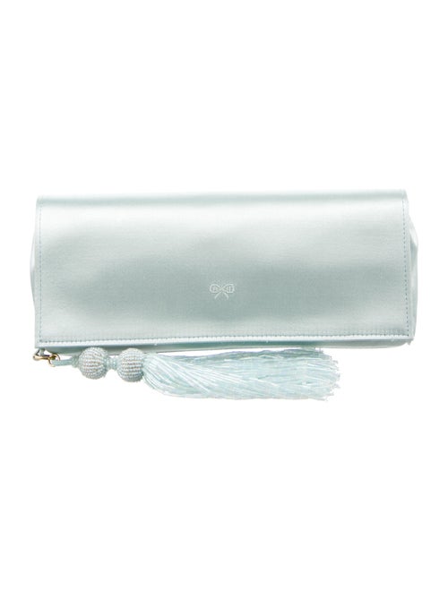Anya Hindmarch Embellished Satin Clutch Green