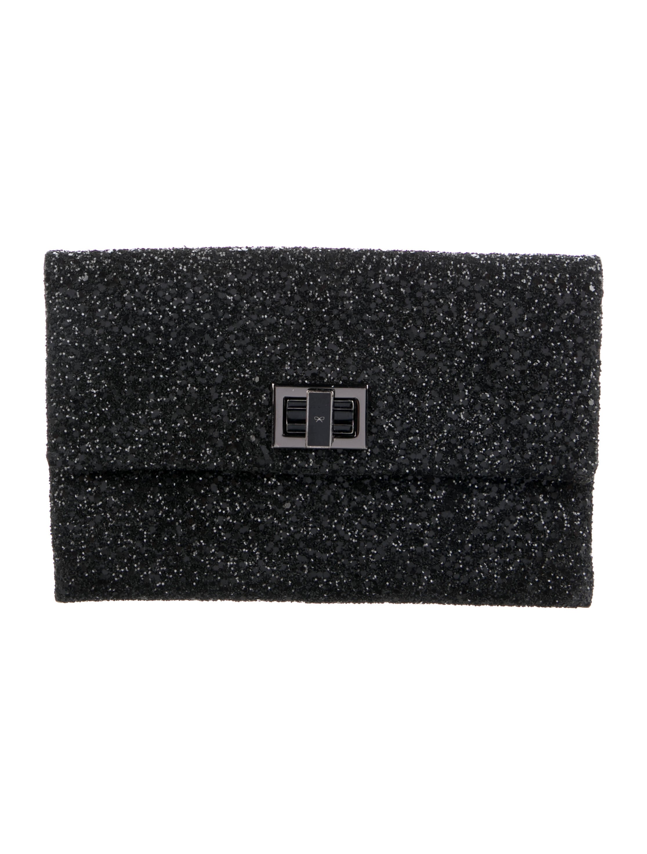 Anya Hindmarch Glitter clutch bag Black Clutches, Handbags WAH35062 The RealReal