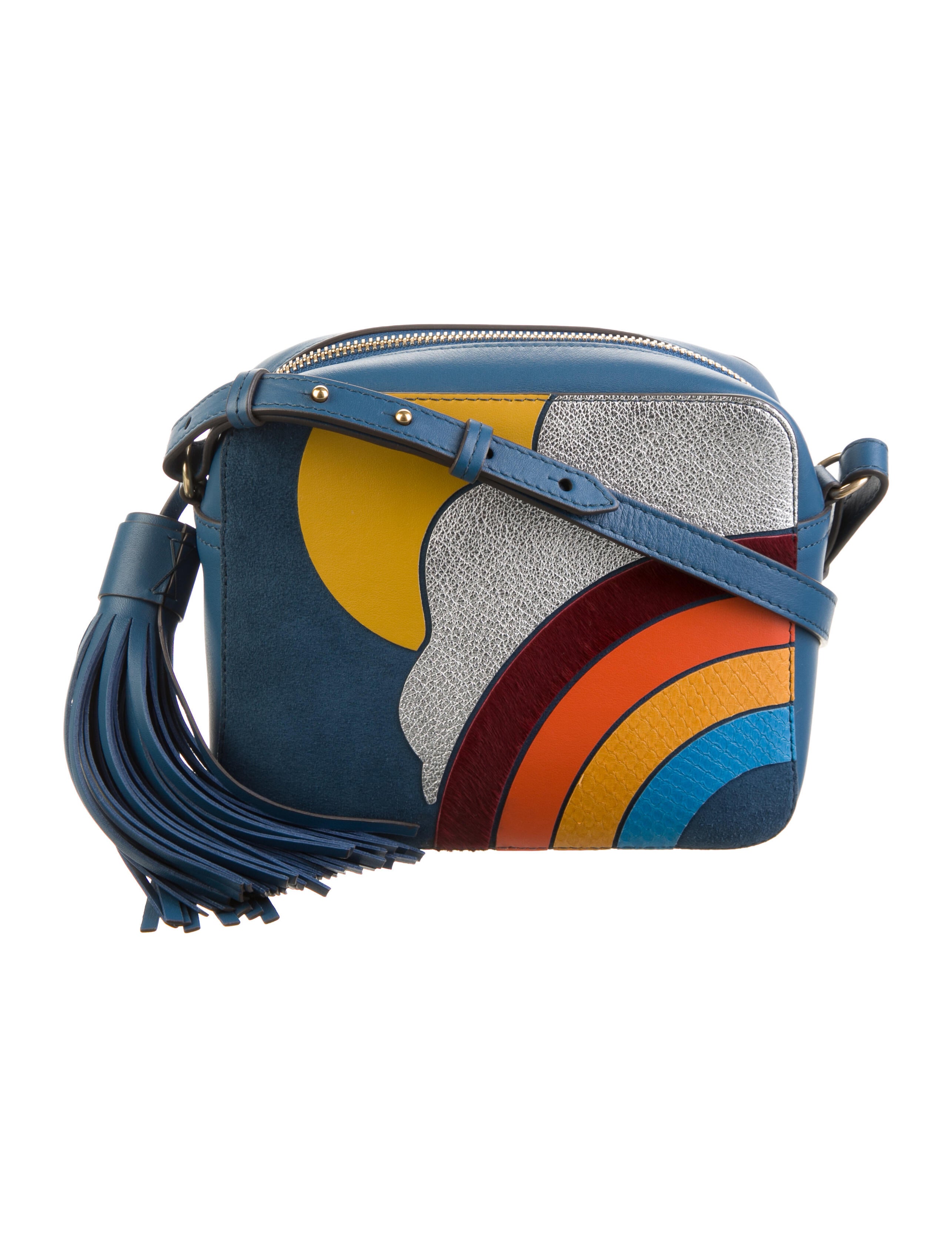 Anya Hindmarch Leather Cutout Crossbody Bag Blue Crossbody Bags, Handbags WAH33762 The