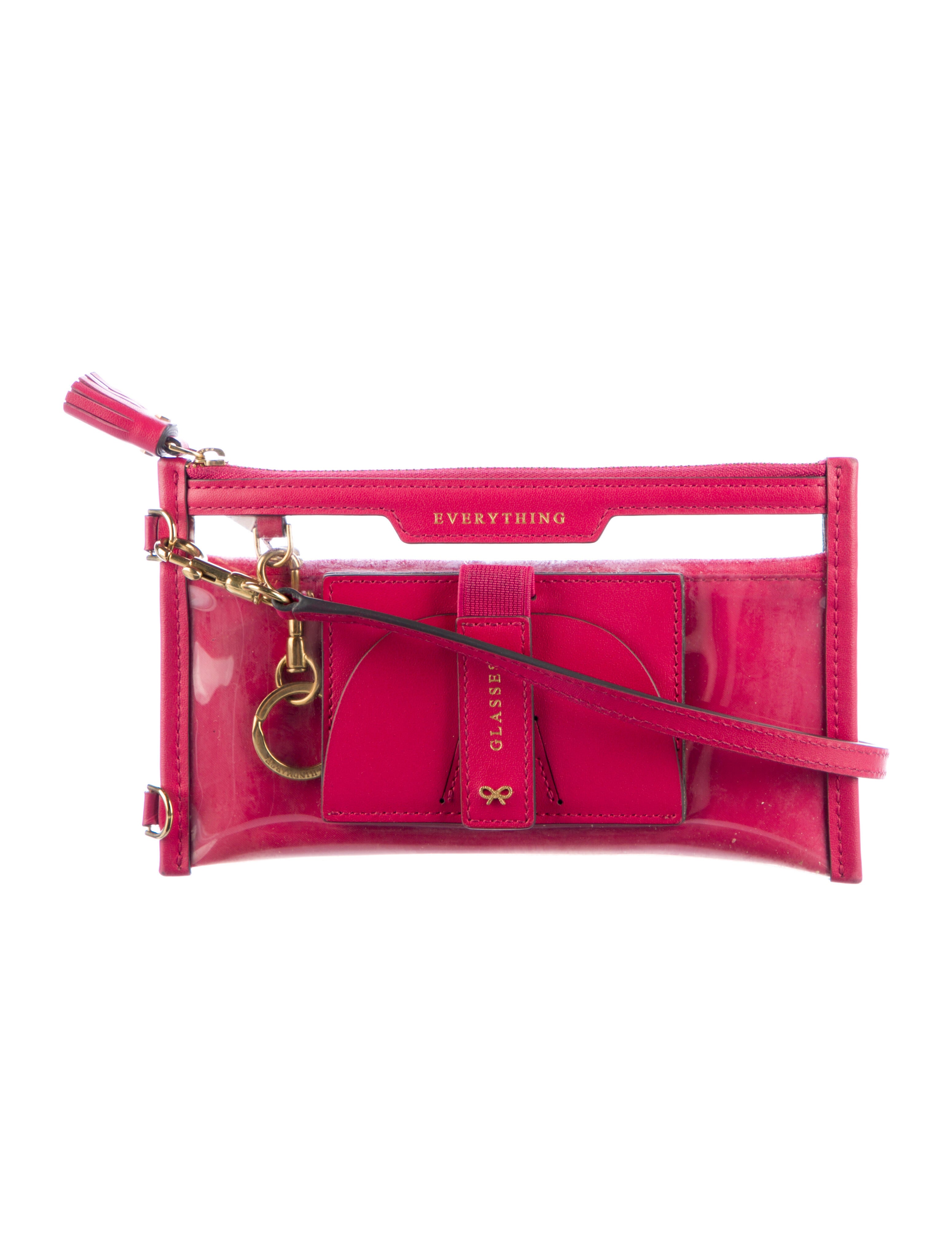 Anya Hindmarch LeatherTrimmed PVC Crossbody Bag Pink Crossbody Bags