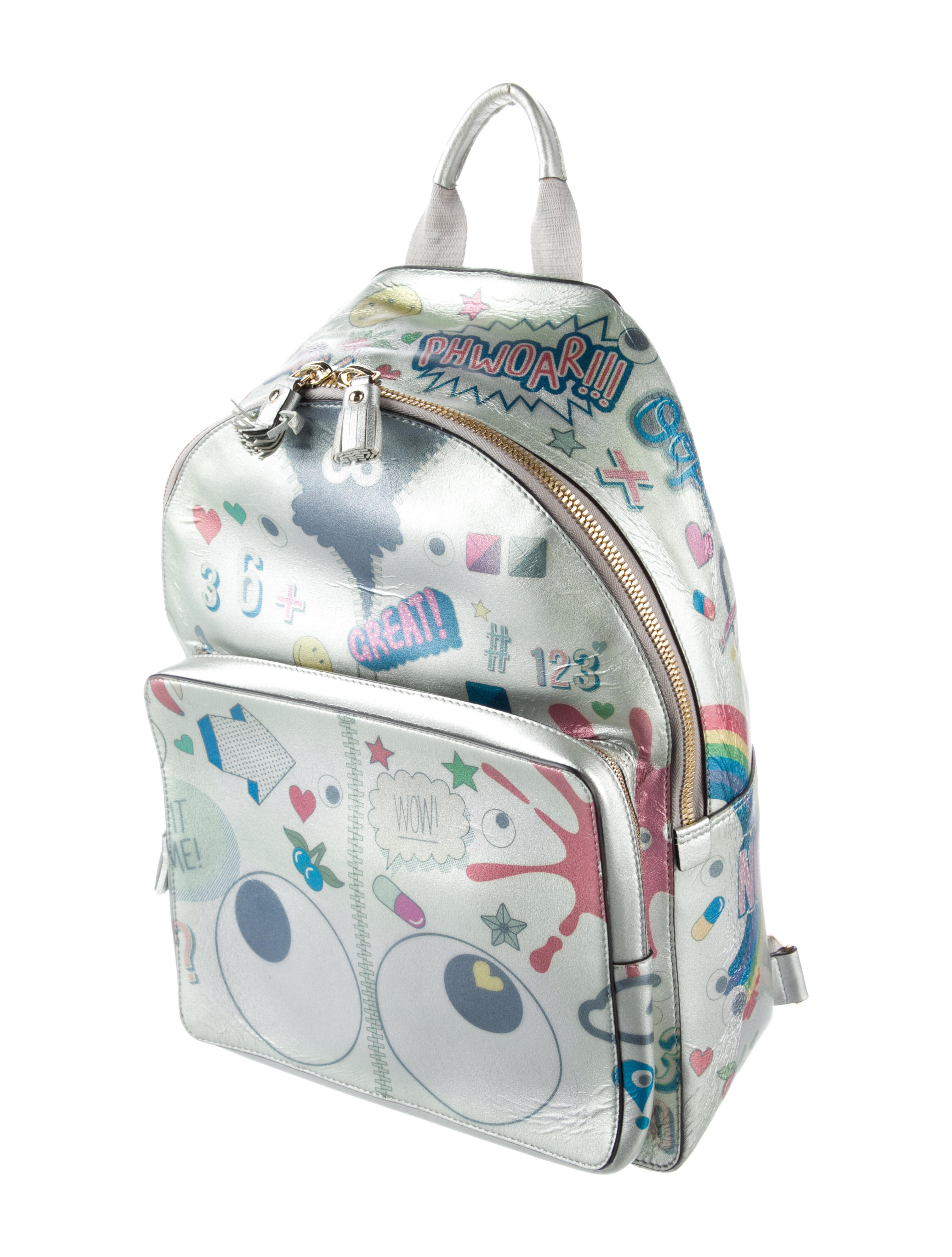 Anya Hindmarch Leather Googly Eye Backpack Silver Backpacks, Handbags WAH35727 The RealReal