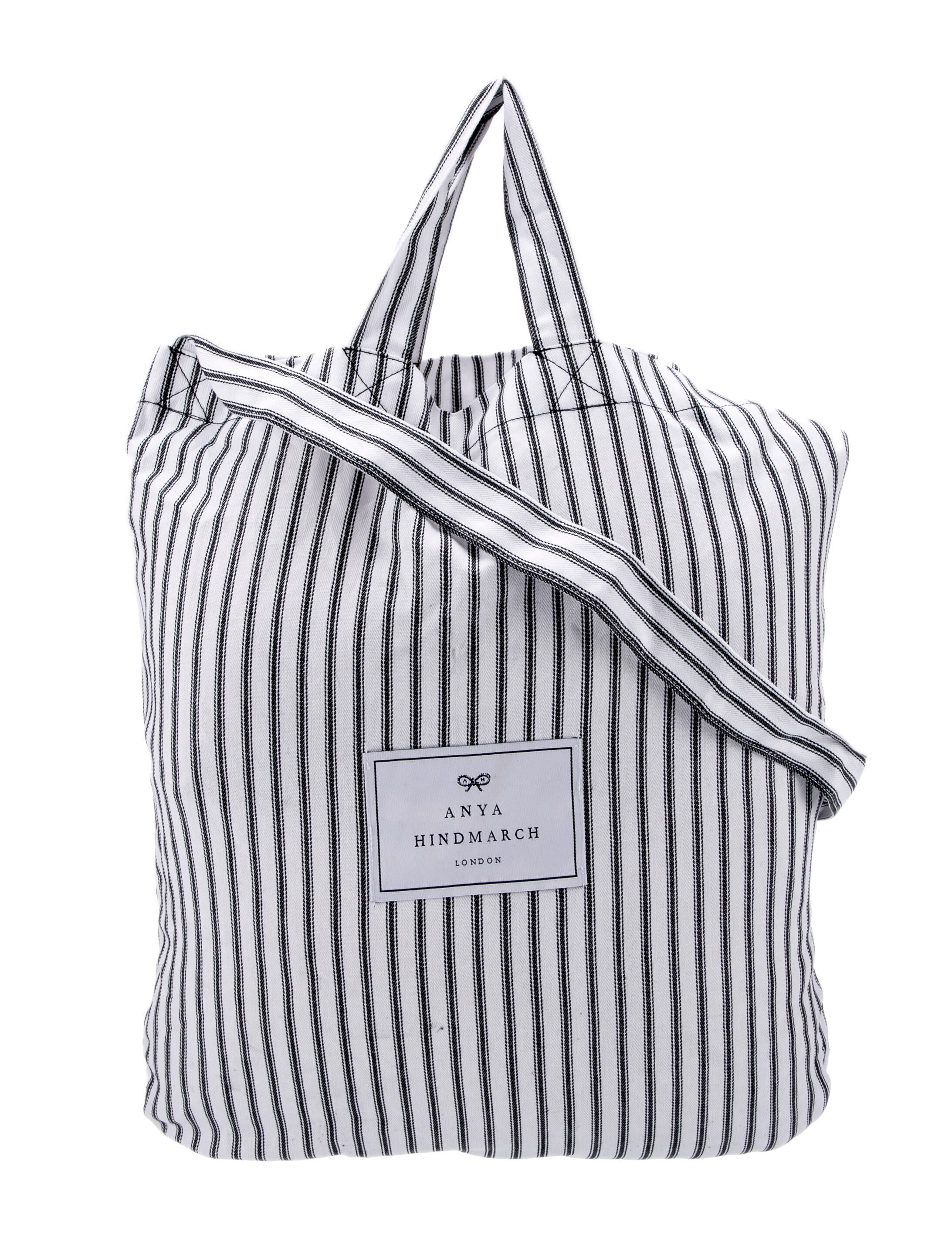 Anya Hindmarch Stripped Canvas Tote Bag White Totes, Handbags