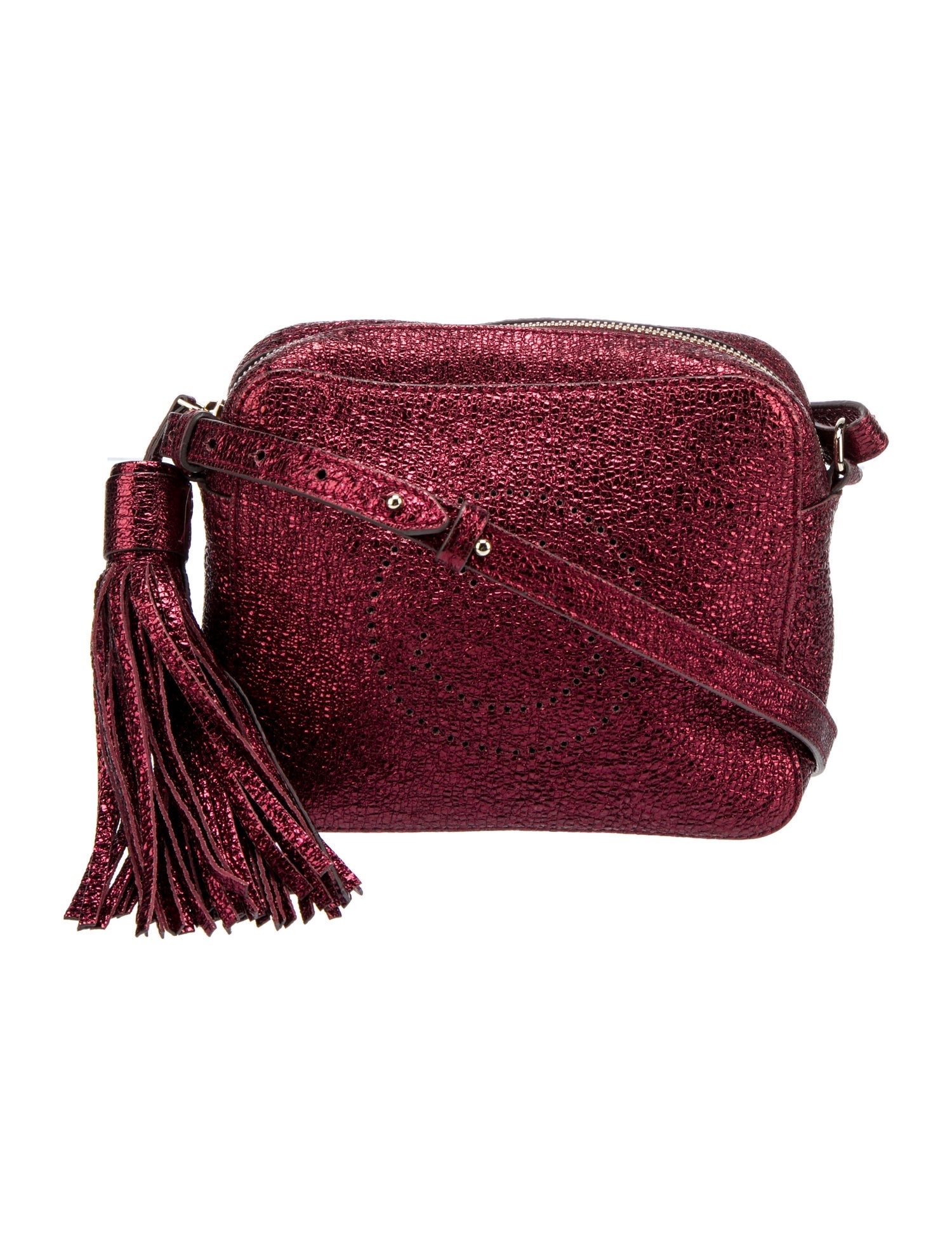 Anya Hindmarch Leather Glitter Crossbody Red Crossbody Bags, Handbags