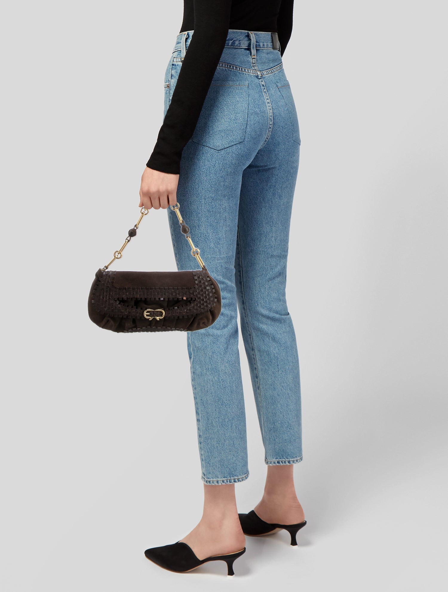 Anya Hindmarch Suede Top Handle Bag