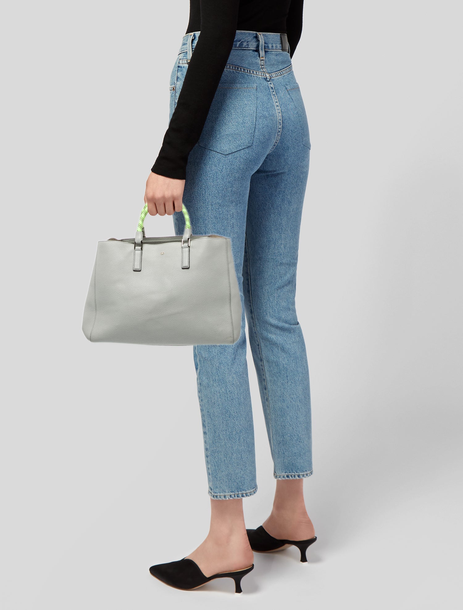 Anya Hindmarch Embossed Leather Top Handle Bag