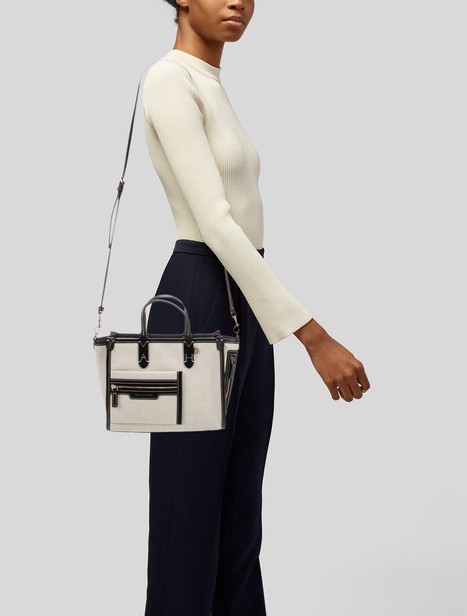 Anya Hindmarch Canvas Top Handle Bag