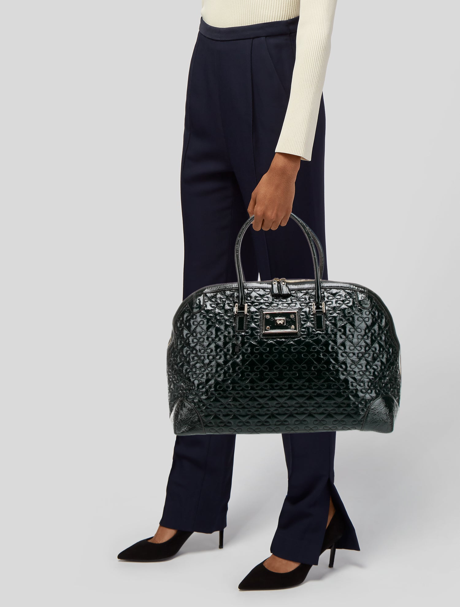 Anya Hindmarch Patent Leather Top Handle Bag