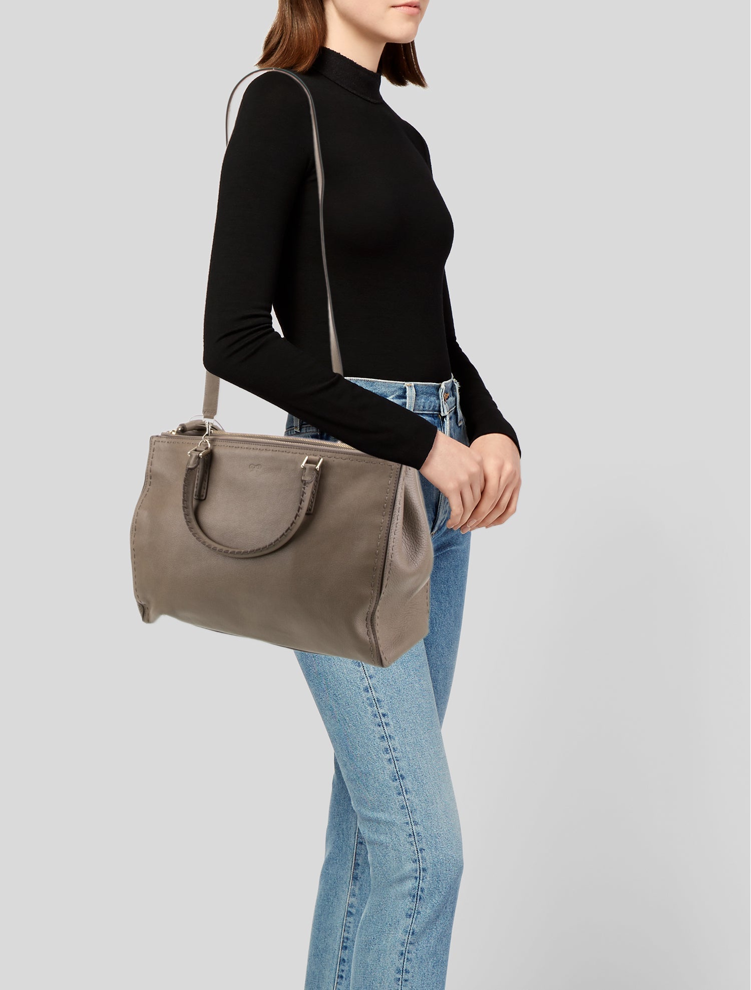Anya Hindmarch Leather Top Handle Bag