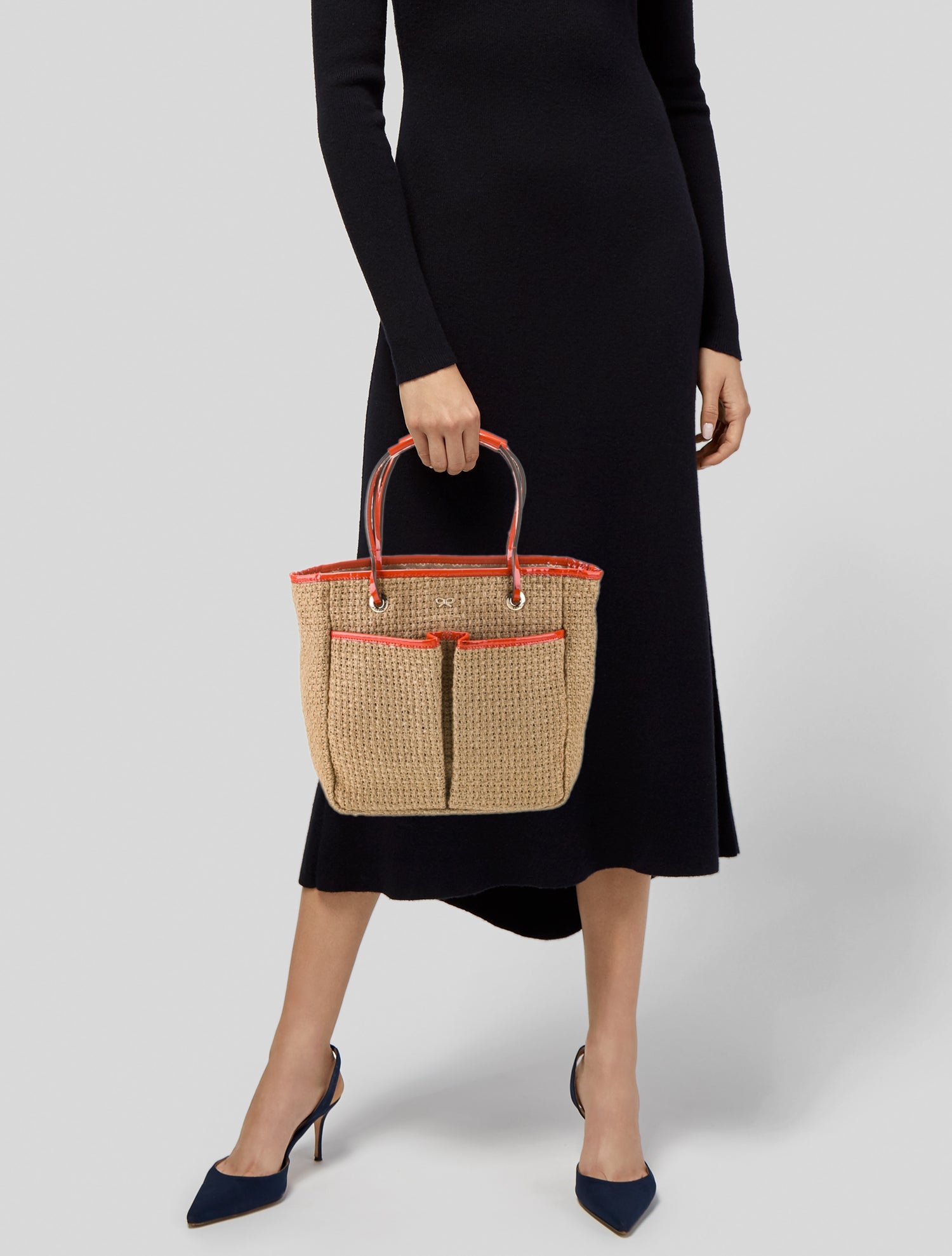 Anya Hindmarch Jute Top Handle Bag