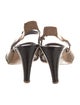 Anya Hindmarch Patent Leather Colorblock Pattern Slingback Sandals