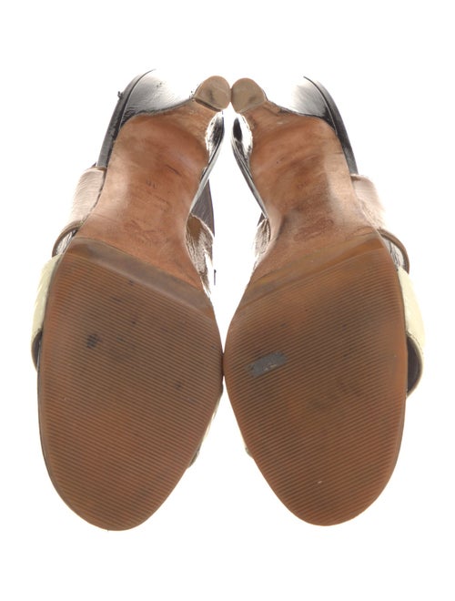 Anya Hindmarch Patent Leather Colorblock Pattern Slingback Sandals