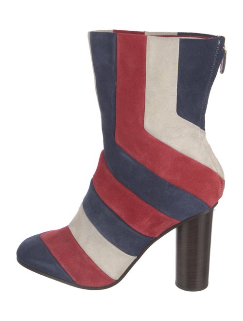 Anya Hindmarch Suede Colorblock Pattern Sock Boots