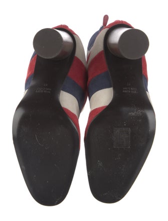 Anya Hindmarch Suede Colorblock Pattern Sock Boots
