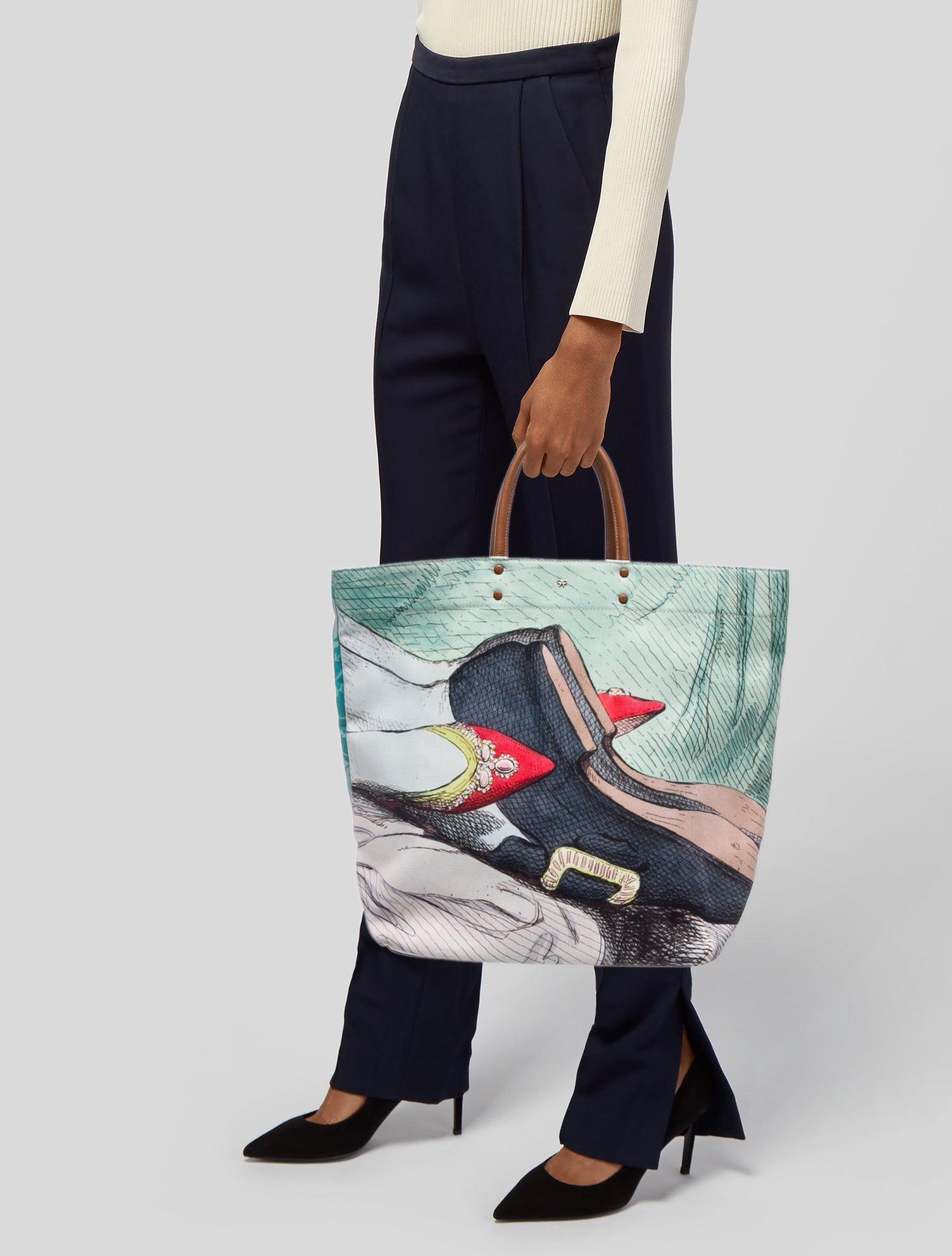 Anya Hindmarch Canvas Bucket Bag