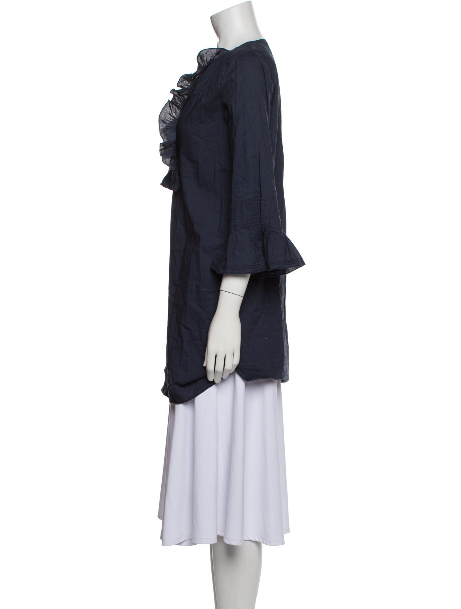 Anya Hindmarch V-Neck Three-Quarter Sleeve Tunic