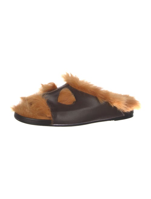 Anya Hindmarch Leather Colorblock Pattern Slides