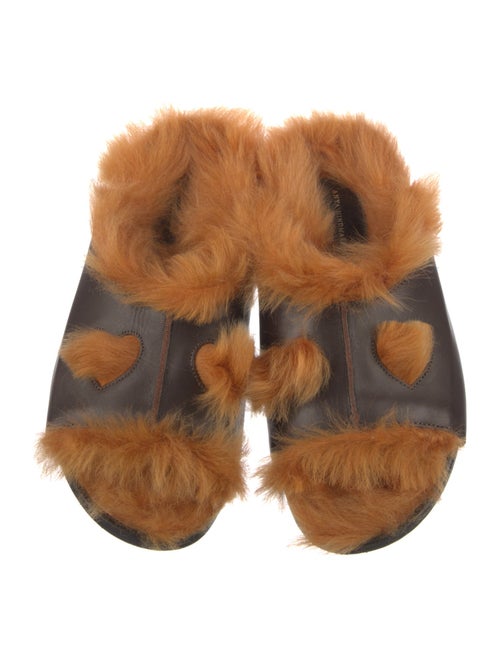 Anya Hindmarch Leather Colorblock Pattern Slides