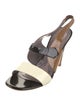 Anya Hindmarch Patent Leather Animal Print Slingback Sandals