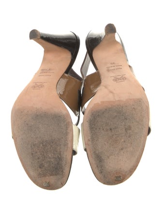 Anya Hindmarch Patent Leather Animal Print Slingback Sandals