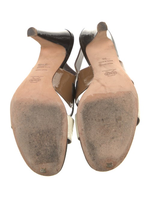 Anya Hindmarch Patent Leather Animal Print Slingback Sandals