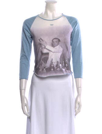 Anya Hindmarch Graphic Print Crew Neck Crop Top