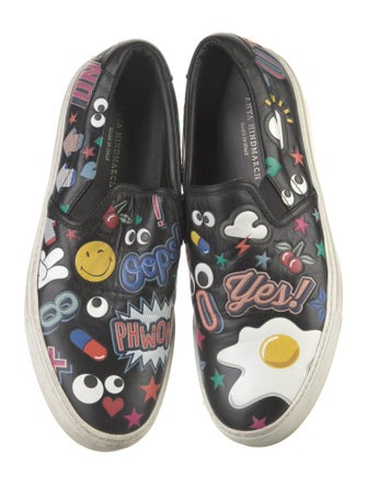 Anya Hindmarch Leather Printed Sneakers